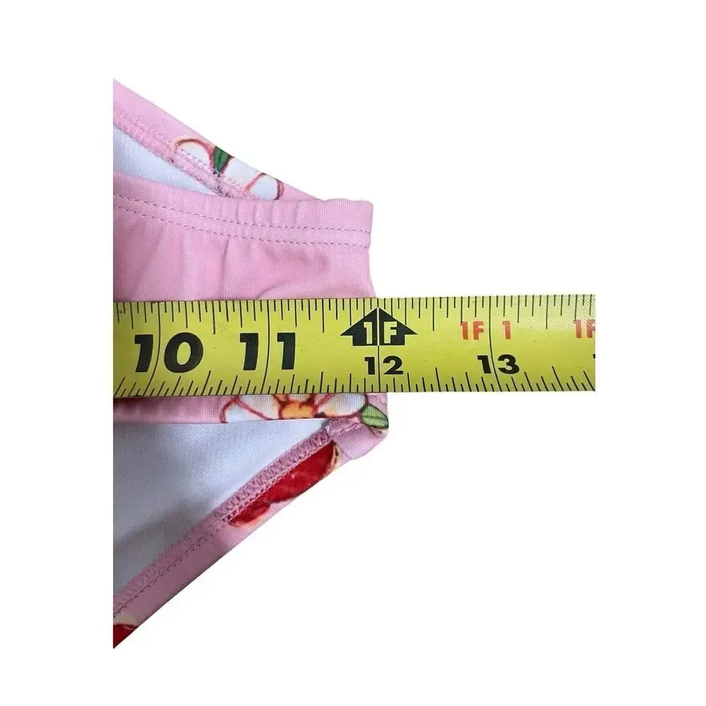 Strawberry Shortcake Baby Girls One Piece Swimsuit Puff Sleeve Pink White 12M